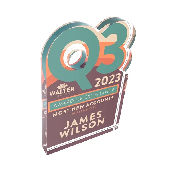 3/4" free-standing award made of acrylic.... from ASI 72521 Morris Magnets / Laser Cuts