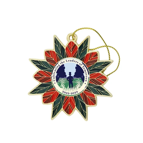 2.6" x 2.5" die cast alloy metal and enamel poinsettia-shaped tree... from ASI 52263 EMT