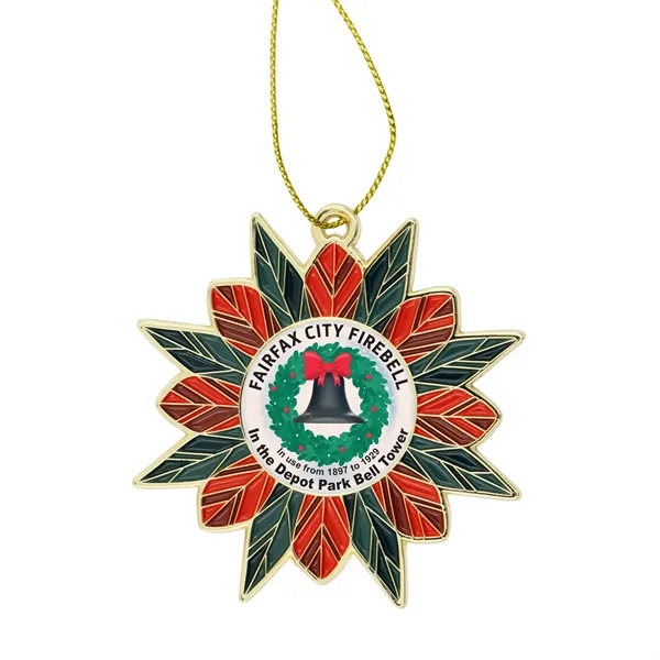 2.6" x 2.5" die cast alloy metal and enamel poinsettia-shaped tree... from ASI 52263 EMT