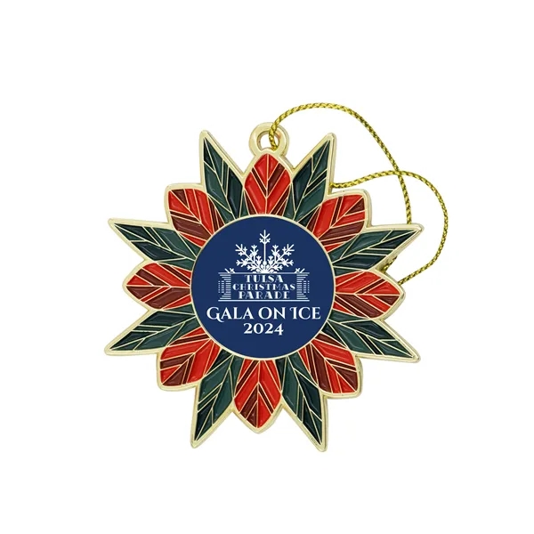 2.6" x 2.5" die cast alloy metal and enamel poinsettia-shaped tree... from ASI 52263 EMT