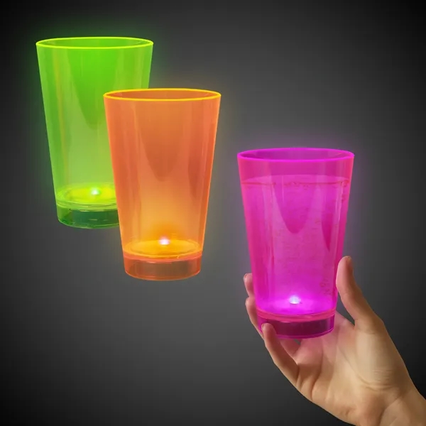 12 oz. UV-reactive neon translucent plastic tumblers with built-in LED lights... from ASI 42016 Brighter Promotions Inc