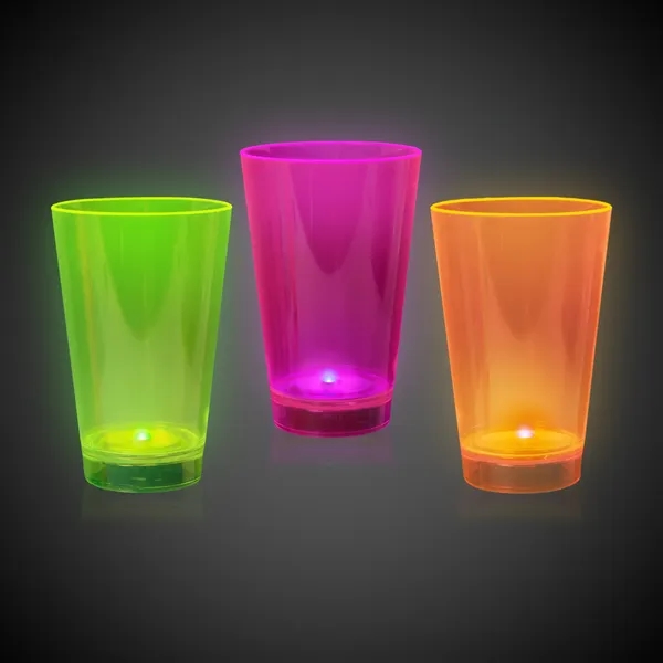 12 oz. UV-reactive neon translucent plastic tumblers with built-in LED lights... from ASI 42016 Brighter Promotions Inc