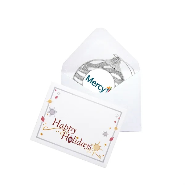 2.75" x 2.375" zinc alloy Xmas bulb shaped hanging ornament with... from ASI 52263 EMT