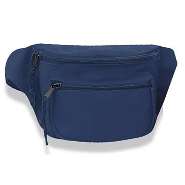 Three-pocket fanny pack with zippered front and back pockets.... from ASI 34046 Allcasion Travelware Co