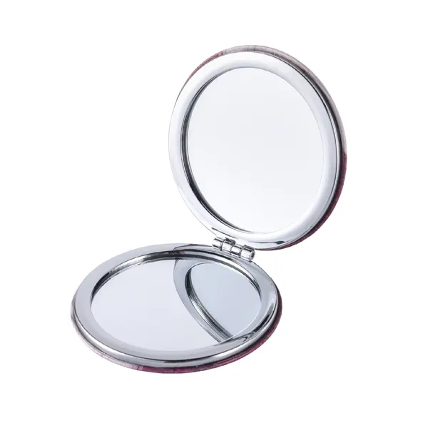 PU leather folding pocket compact mirror plus full color UV imprint... from ASI 37218 Athena Promo (tm)