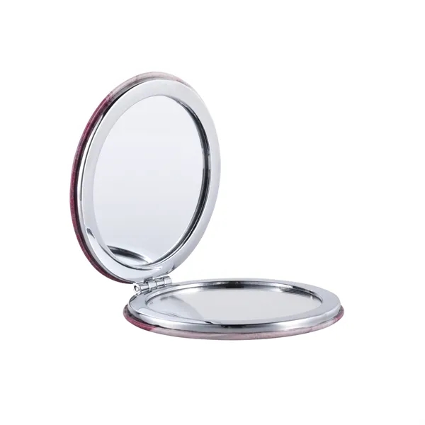 PU leather folding pocket compact mirror plus full color UV imprint... from ASI 37218 Athena Promo (tm)