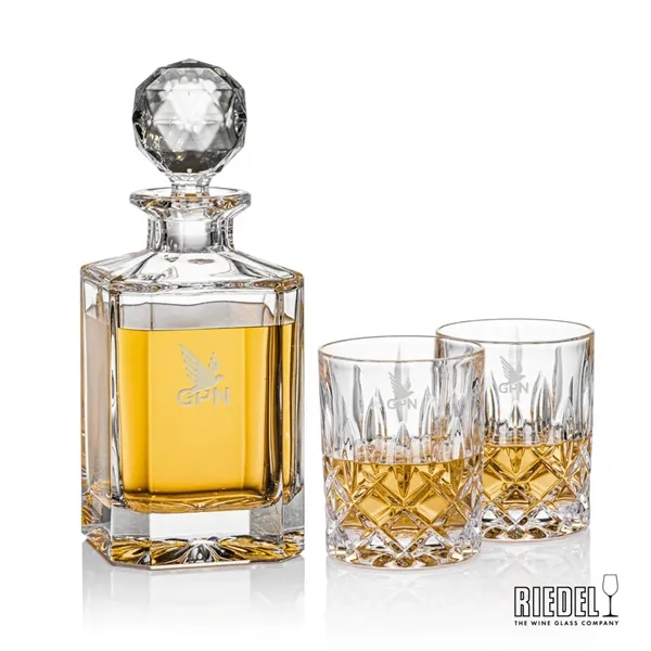 The elegant Bainbridge Decanter is paired with RIEDEL Spey DOF glasses.... from ASI 84592 St Regis Group
