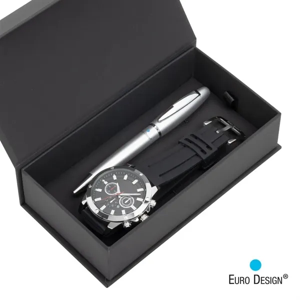 The Euro Design® Bernau Watch/Pen Set combines functionality and modern style.... from ASI 84592 St Regis Group