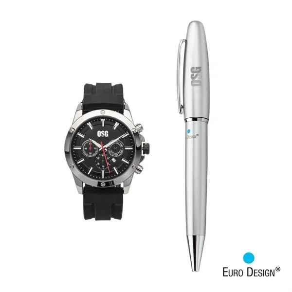 The Euro Design® Bernau Watch/Pen Set combines functionality and modern style.... from ASI 84592 St Regis Group