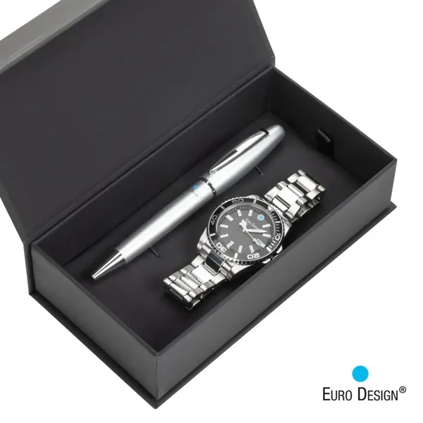 The Euro Design® Velten Watch/Pen Set exudes timeless elegance.... from ASI 84592 St Regis Group