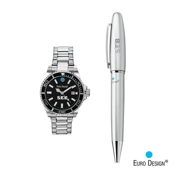 The Euro Design® Velten Watch/Pen Set exudes timeless elegance.... from ASI 84592 St Regis Group