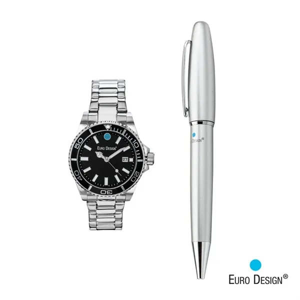 The Euro Design® Velten Watch/Pen Set exudes timeless elegance.... from ASI 84592 St Regis Group