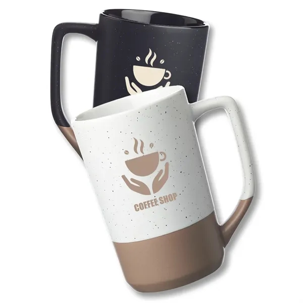 17 oz. two-tone ceramic mug with speckled matte top finish, glossy... from ASI 39552 BEL Promo