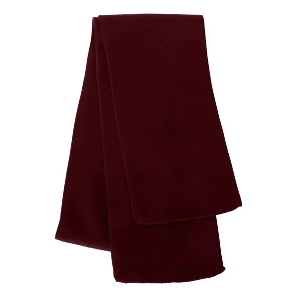 This 7-1/4" x 69" knit scarf features a sewn multi-color woven... from ASI 92980 WOV-IN® / Universal Strap/Wov-In Line