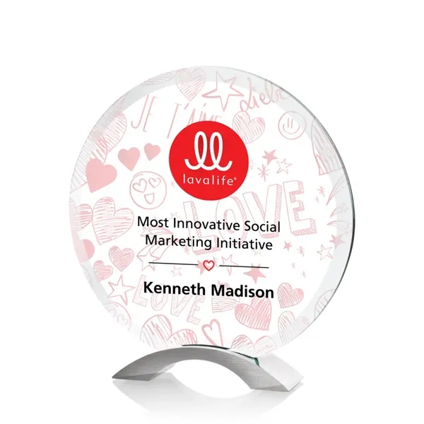 Beautiful Bevelled Jade Circle Essex Award with VividPrint™... from ASI 84592 St Regis Group / St Regis