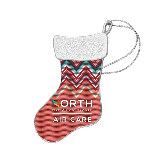 2.5" x 2" zinc alloy Christmas stocking-shaped ornament with string.... from ASI 52263 EMT