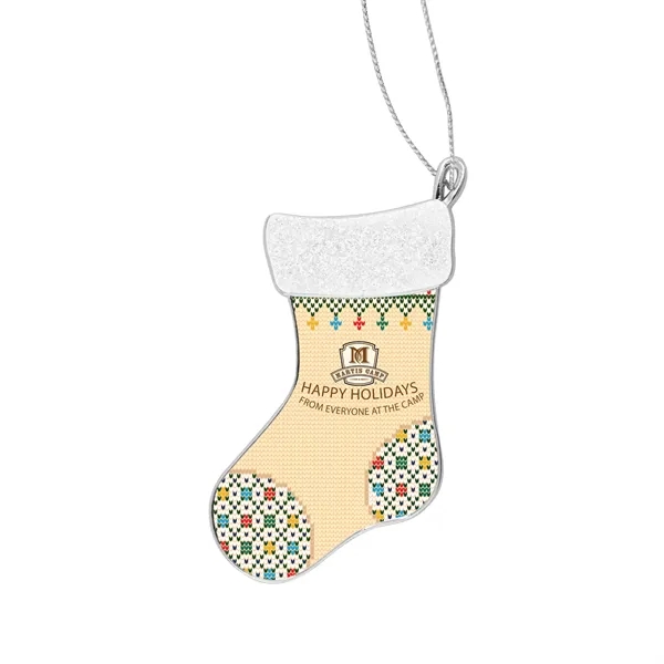 2.5" x 2" zinc alloy Christmas stocking-shaped ornament with string.... from ASI 52263 EMT