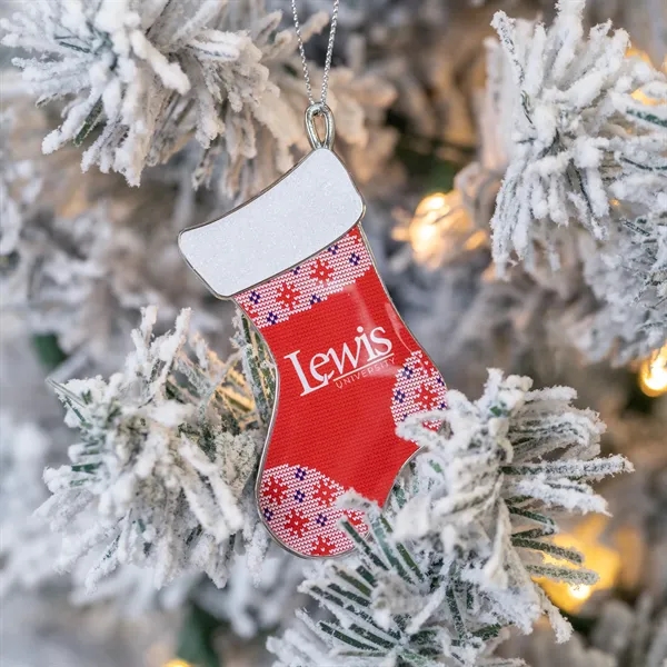 2.5" x 2" zinc alloy Christmas stocking-shaped ornament with string.... from ASI 52263 EMT