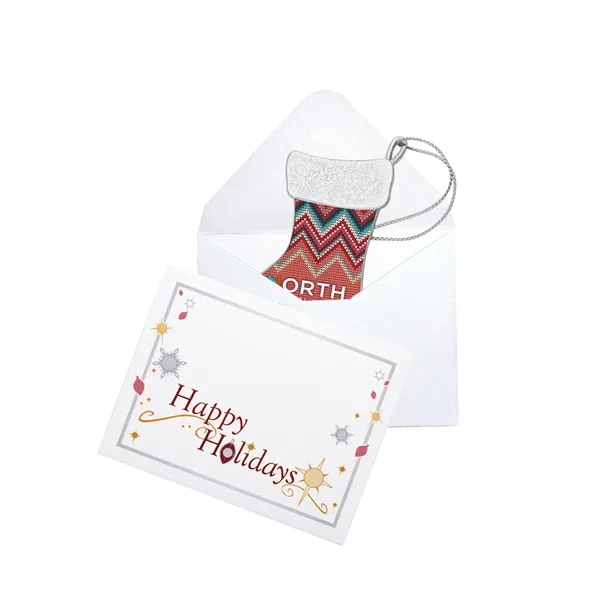 2.5" x 2" zinc alloy Christmas stocking-shaped ornament with string.... from ASI 52263 EMT