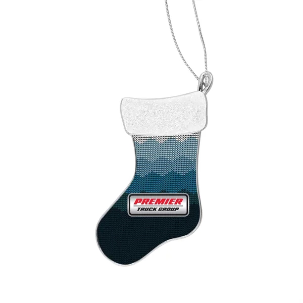 2.5" x 2" zinc alloy Christmas stocking-shaped ornament with string.... from ASI 52263 EMT
