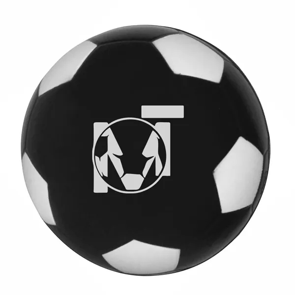2.5" soccer ball shaped stress reliever.... from ASI 63549 Jornik Manufacturing Corp / Jornik