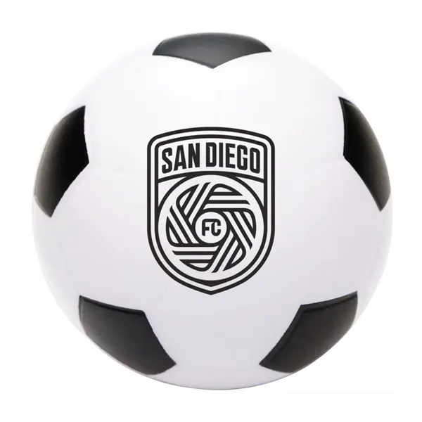 2.5" soccer ball shaped stress reliever.... from ASI 63549 Jornik Manufacturing Corp / Jornik