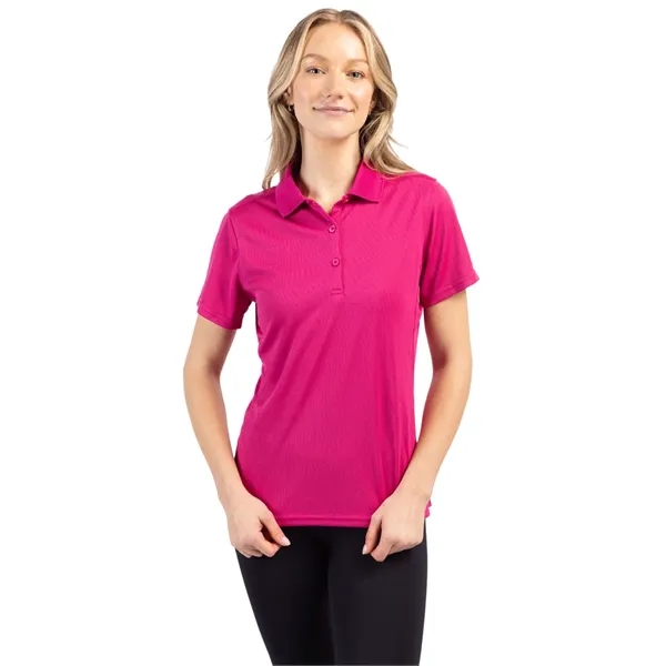 Women's polo with short sleeves, moisture-wicking performance, 3-button placket, and rib-knit... from ASI 47965 Cutter & Buck