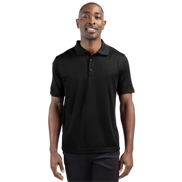 Men's polo with short sleeves, moisture-wicking performance, 3-button placket, and rib-knit... from ASI 47965 Cutter & Buck