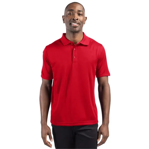 Men's polo with short sleeves, moisture-wicking performance, 3-button placket, and rib-knit... from ASI 47965 Cutter & Buck