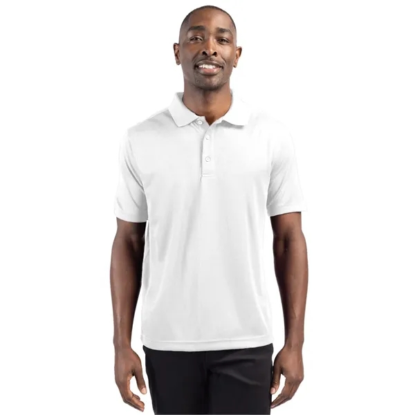 Men's polo with short sleeves, moisture-wicking performance, 3-button placket, and rib-knit... from ASI 47965 Cutter & Buck