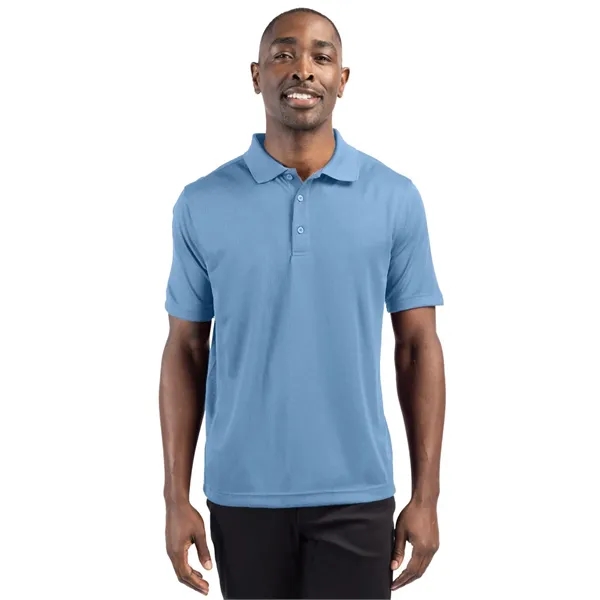 Men's polo with short sleeves, moisture-wicking performance, 3-button placket, and rib-knit... from ASI 47965 Cutter & Buck