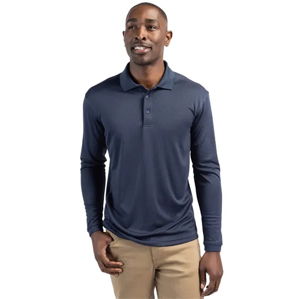 Men's polo with long sleeves, moisture-wicking performance, 3-button placket, and rib-knit... from ASI 47965 Cutter & Buck
