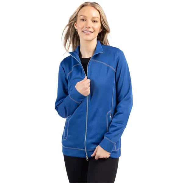 Women's jacket with a full-zip, brushed fleece interior, moisture-wicking performance, and... from ASI 47965 Cutter & Buck