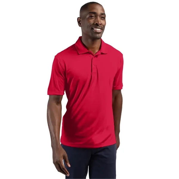 Men's polo with short sleeves, self-fabric collar, three-button placket, and open... from ASI 47965 Cutter & Buck