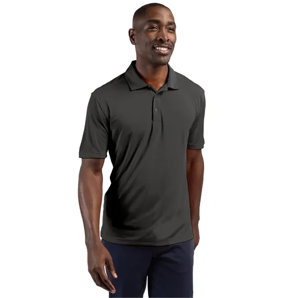 Men's polo with short sleeves, self-fabric collar, three-button placket, and open... from ASI 47965 Cutter & Buck