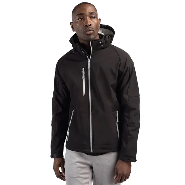 Men's jacket with a full-zip, hood, water resistance, chest pocket, and... from ASI 47965 Cutter & Buck