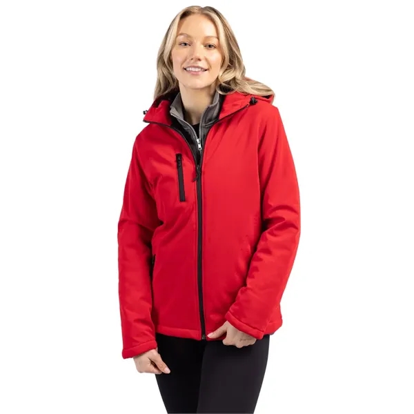 Women's jacket with insulation, wind and water resistance, hood, drawstring, moisture-wicking... from ASI 47965 Cutter & Buck