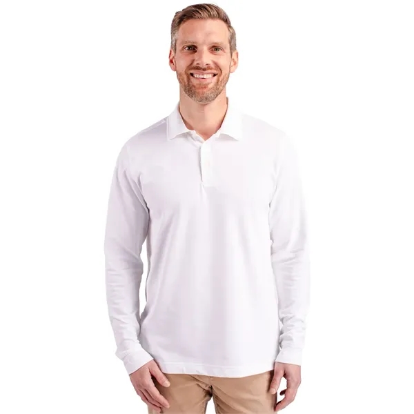 Men's polo with long sleeves, moisture-wicking performance, UPF 35+ protection, and... from ASI 47965 Cutter & Buck