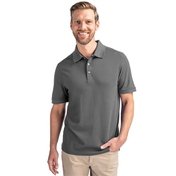Men's polo with short sleeves, moisture-wicking performance, UPF 35+ protection, rib-knit... from ASI 47965 Cutter & Buck
