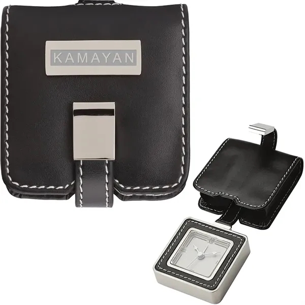 0.75" x 2.75" x 2.5" Voyage series travel alarm clock; includes... from ASI 67866 Logomark/Valumark