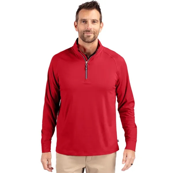 Men's sweatshirt with a quarter zip, brushed back fleece, raglan sleeves,... from ASI 47965 Cutter & Buck