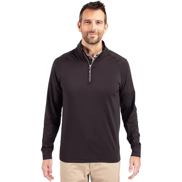 Men's sweatshirt with a quarter-zip, brushed back fleece, raglan sleeves, zipper,... from ASI 47965 Cutter & Buck