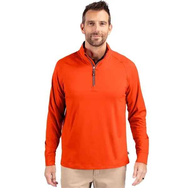 Men's sweatshirt with a quarter-zip, brushed back fleece, raglan sleeves, zipper,... from ASI 47965 Cutter & Buck