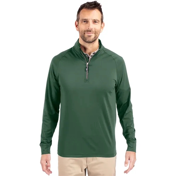 Men's sweatshirt with a quarter-zip, brushed back fleece, raglan sleeves, zipper,... from ASI 47965 Cutter & Buck