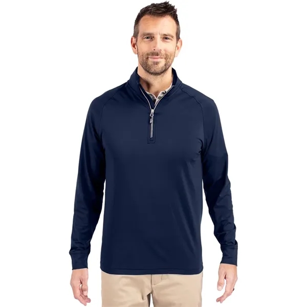 Men's sweatshirt with a quarter-zip, brushed back fleece, raglan sleeves, zipper,... from ASI 47965 Cutter & Buck