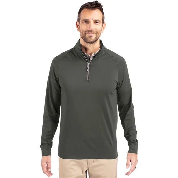 Men's sweatshirt with a quarter-zip, brushed back fleece, raglan sleeves, zipper,... from ASI 47965 Cutter & Buck