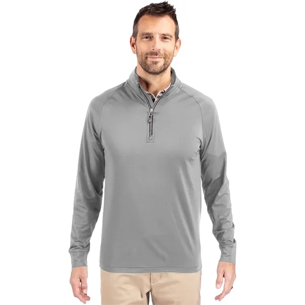 Men's sweatshirt with a quarter-zip, brushed back fleece, raglan sleeves, zipper,... from ASI 47965 Cutter & Buck