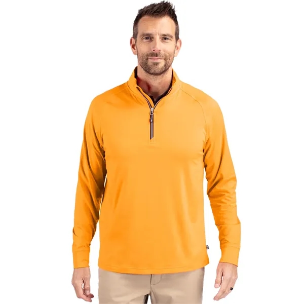 Men's sweatshirt with a quarter-zip, brushed back fleece, raglan sleeves, zipper,... from ASI 47965 Cutter & Buck