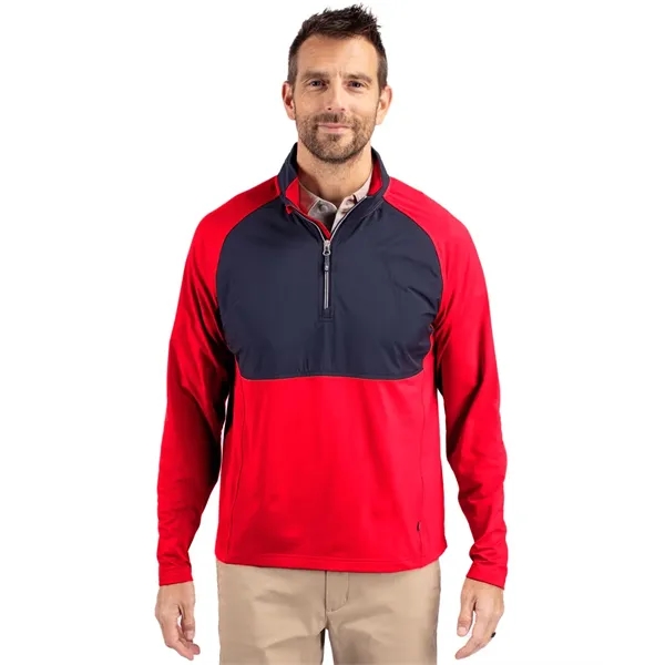 Men's jacket with a quarter-zip, wind resistance, moisture-wicking performance, and UPF... from ASI 47965 Cutter & Buck
