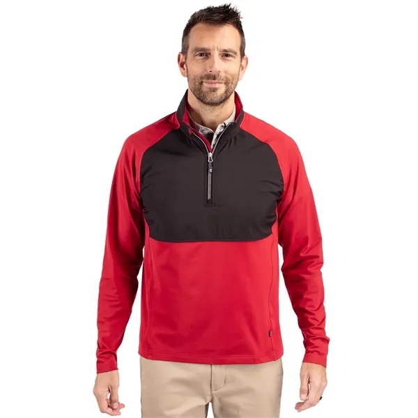 Men's jacket with a quarter-zip, wind resistance, moisture-wicking performance, and UPF... from ASI 47965 Cutter & Buck